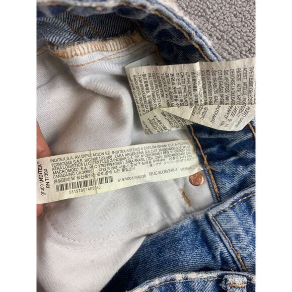 Zara Denim Shorts Women 4 High Rise Light Wash Classic 5 Pocket - Picture 5 of 10